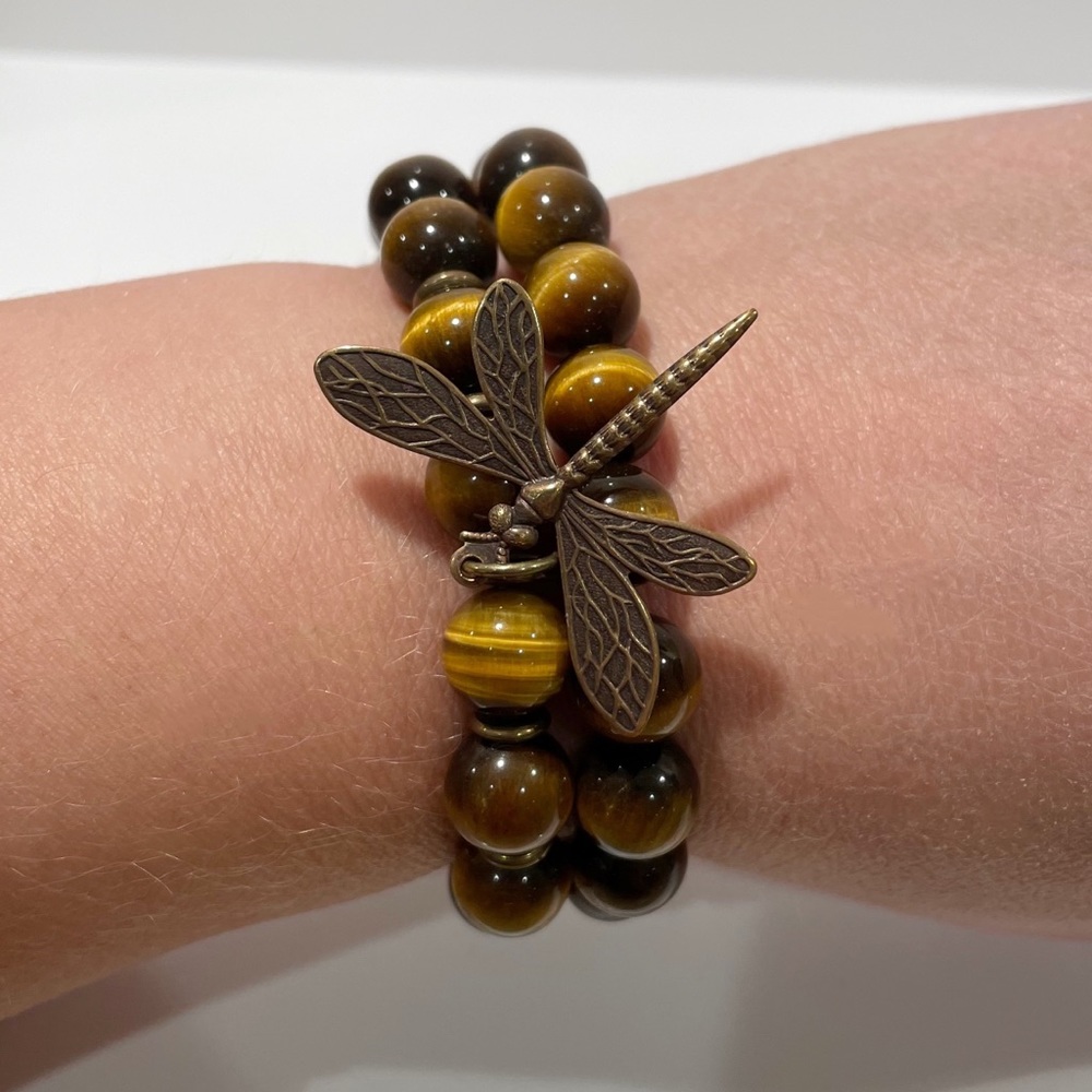 Assorted Bead Stretch Bracelets - Dragonfly Charm - image 6